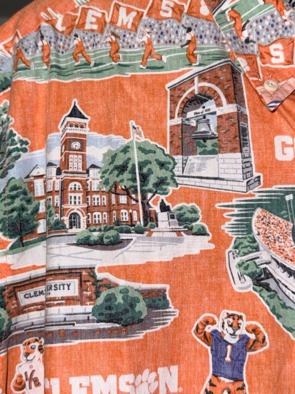 Reyn Spooner  Clemson button up shirt tailgate fan  scenic game day XL go tigers - Picture 4 of 6